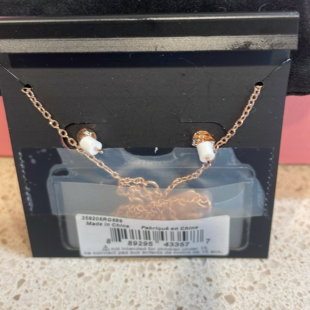 Coach NWT Rose Gold Floral Earrings and Necklace Set - Picture 3 of 5